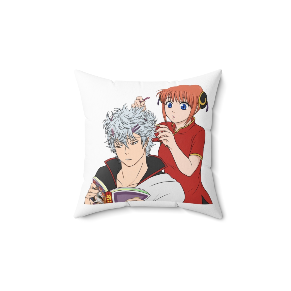 Bored Brat Kagura Throw Pillow | Gintama - alternate angle 1, merchandise